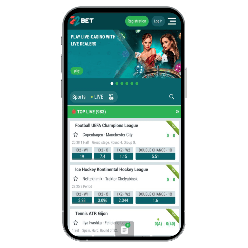 22Bet Mobile Device